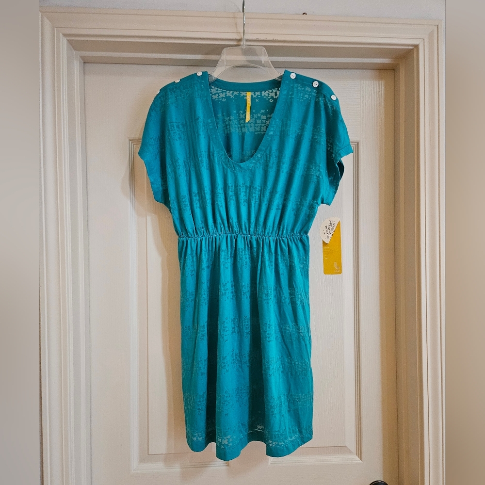 Lole Robe Rumba 2 Women's Small Organic Cotton Teal Blue Dress Coverup Vacation